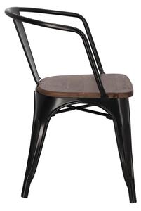 Židle Niort Wood Arms černá, ořech