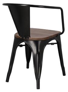 Židle Niort Wood Arms černá, ořech