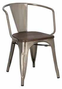 Židle Niort Wood Arms metalická, kartáčovaná borovice