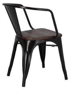 Židle Niort Wood Arms černá kartáčovaná borovice