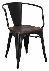 Židle Niort Wood Arms černá kartáčovaná borovice