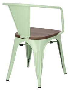 Židle Niort Wood Arms zelená, ořech