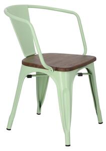 Židle Niort Wood Arms zelená, ořech