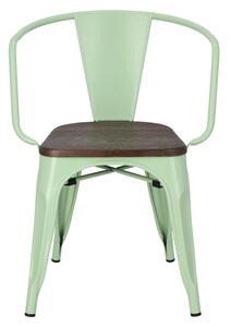 Židle Niort Wood Arms zelená kartáčovaná borovice