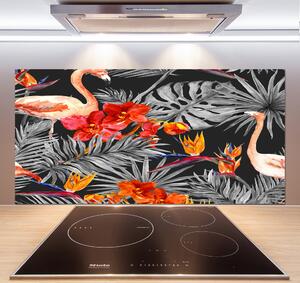 Panel do kuchyně Plameňáci a květiny pksh-115695227