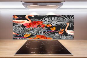 Panel do kuchyně Plameňáci a květiny pksh-115695227