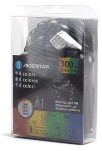 Aigostar-LED Venkovní vánoční řetěz 100xLED/8 funkcí 3xAA 10,3m IP44 multicolor