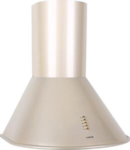 Klarstein Lumio Primo - Retro digestoř, odsávací digestoř, šířka 60 cm, max. průtok odsávání 352 m³/h, 3 stupně výkonu, 75 cm zábradlí, pouzdro z ušlechtilé oceli, champagne