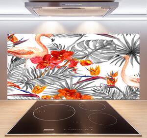Panel do kuchyně Plameňáci a květiny pksh-115695348