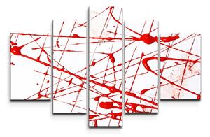 Sablio Obraz - 5-dílný Krvavé cákance - 125x90 cm