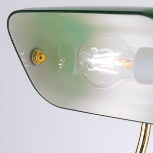 Orion LA4-587/1-Grun Stolní stylová lampa BANKIR mosaz + ZELENÉ sklo