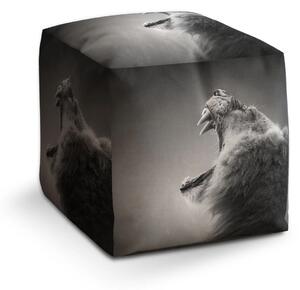 Sablio Taburet Cube Řvoucí lev - 40x40x40 cm