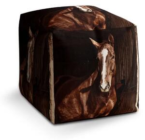 Sablio Taburet Cube Kůň ve stáji - 40x40x40 cm