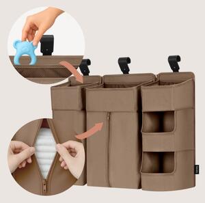 Lionelo - Organizér na postýlku 3v1 SIDEPOCKET Beige