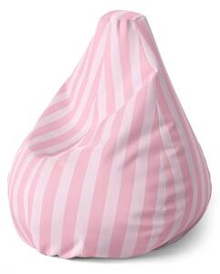 Sablio Sedací vak Pear Růžové pruhy - 70 x 95 x 15 cm