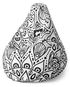 Sablio Sedací vak Pear Bílé mehendi - 70 x 95 x 15 cm