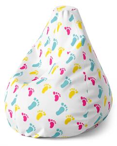 Sablio Sedací vak Pear Obtisk nožiček - 70 x 95 x 15 cm