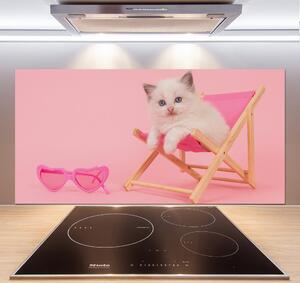 Skleněný panel do kuchyně Kočka na lehátku pksh-116809359