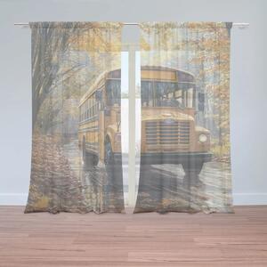 Sablio Záclony Žlutý školní autobus: 2ks 150x250cm