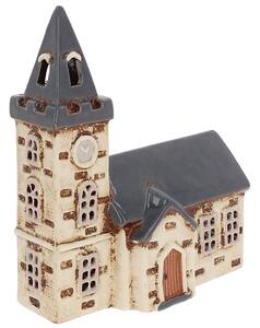 Keramický svícen Domek - Kostel 20 cm