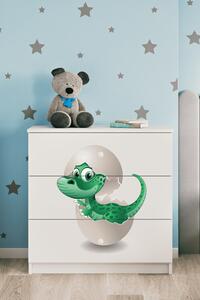 Dětská komoda Little Dino v bílé barvě Babydreams