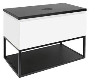 Koupelnová skříňka s krycí deskou SAT B-Way 59x50x45 cm bílá lesk BWAY60WZF