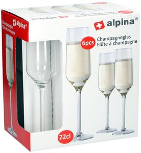 Sklenice na šampaňské ALPINA 220ml 6ks