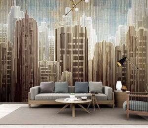 Fototapeta Panorama města s mnoha vysokými budovami, Geometrické 3D fototapety, Populární fototapety, u42742 - Tapeko.co.cz