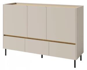 Komoda Cubonis CB07, Barva:: pískově béžová / pískově béžová + olejovaný dub 5903211472008