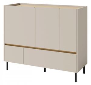 Komoda Cubonis CB08, Barva:: pískově béžová / pískově béžová + olejovaný dub 5903211472022