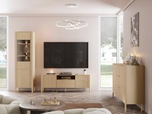 Nábytek do obývacího pokoje Malony I, Osvětlení: osvětlení LED - bílé, Barva: dub vicenza 5903211471575