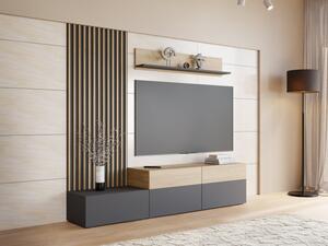 Obývací stěna Hikavo I, Barva dřeva: grafit / dub cremova 5903211471537