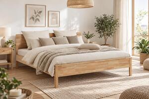 Manželská postel 180 cm Novedades (přírodní) (s roštem)