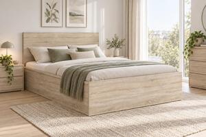 Manželská postel 140 cm BRW Tetrix 8 (dub sonoma) (s roštem) (s úl. prostorem)