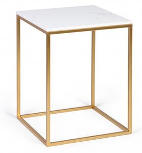 Hector Mramorový konferenční stolek Laval 45 cm bílozlatý