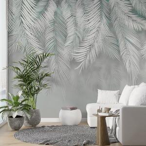 Fototapeta Elegantní vzor bílých palmových listů, Fototapety - Muralas.cz