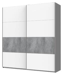 Skříň G-Caiser Doros s 2 dveřmi DTD, 220 cm, antracit / bílá, vklad beton