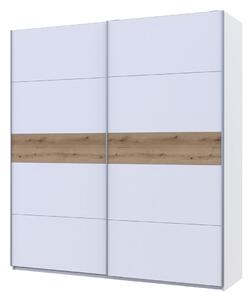 Skříň s posuvnými dveřmi G-Caiser, 2dveřová, DTD, 220 cm, bílá / vložka dub evoke