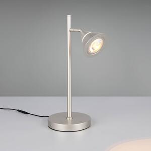 Trio Lighting LED stolní lampa Romeo, výška 40 cm, niklová barva, kov,, stmívatelný, Hliník / šedá / zinek, Obývací pokoj / jídelna, kov, Moderní