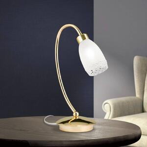 ORION Stolní lampa CARLA, mosazná barva, výška 32 cm, kov/sklo, Mosaz / zlato, Obývací pokoj / jídelna, kov, Starožitný