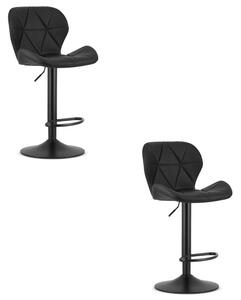Set dvou barových židlí WEST ekokůže / černé (černá noha) 2 ks