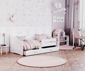 AJK - meble Dětská postel s úložným šuplíkem a zábranou Lili 80x160 cm + rošt ZDARMA