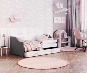 AJK - meble Dětská postel s úložným šuplíkem a zábranou Lili 80x160 cm + rošt ZDARMA