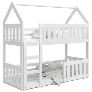 AJK - meble Dětská dvoupatrová postel Domek Mini 80x190 cm s rošty zdarma