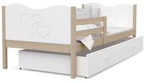 AJK - meble Dětská postel Max P 80x190 cm se šuplíkem, roštem a zábranou