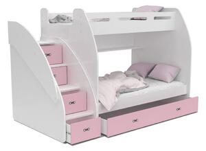 AJK - meble Patrová postel se stolem a skříní Zuzia Plus 80x200 cm + rošt ZDARMA