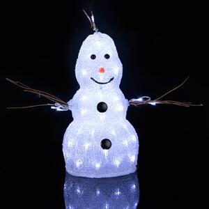 Malá LED figurka Crystal Snowman venkovní