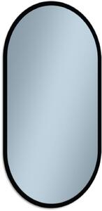 Venti Oslo zrcadlo 50x90 cm oválný s osvětlením černá 5907722357519