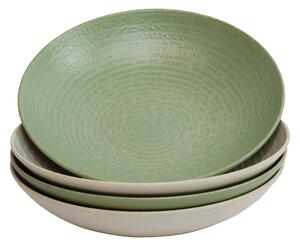 Talíře / misky KitchenCraft 22 cm – sada 4 mix barvy, dárkové balení KCBOWL22PK4GRN