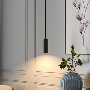 Deko-Light Závěsné světlo CAN, černé, výška 15 cm, Ø 6 kov, GU10, stmívatelný, Černá, Obývací pokoj / jídelna, Hliník